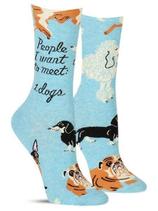Women's People I Want To Meet: Dogs Socks