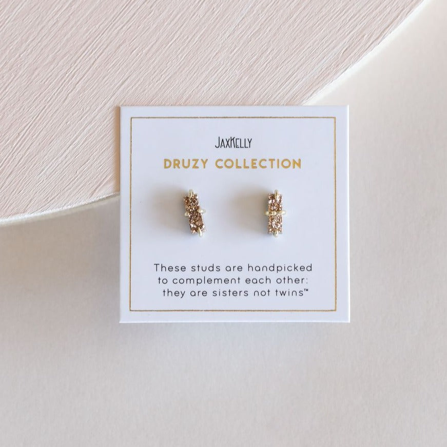 Rose Gold Duzy Bar Earrings