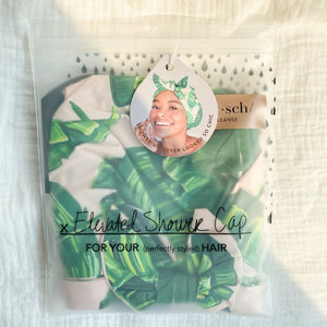 Elevated Shower Cap - Palm Leaves